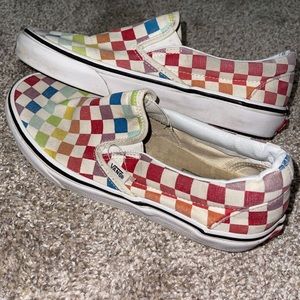 rainbow slip on vans